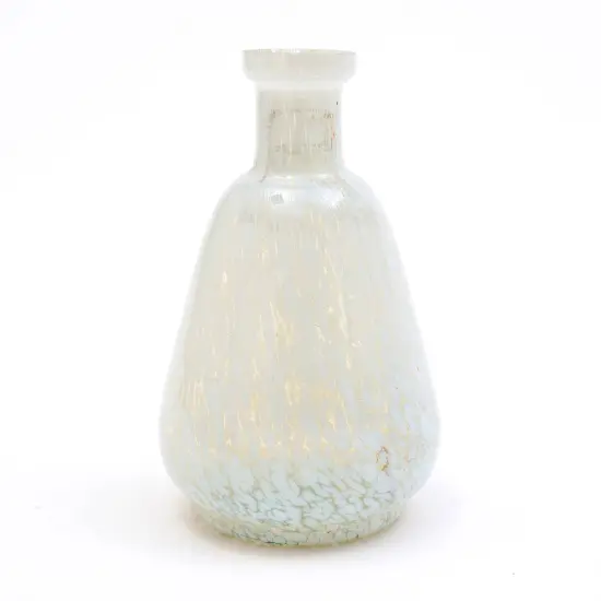 Decorative Ivory Splutter Glass Vase - 4X7 Inch {3}