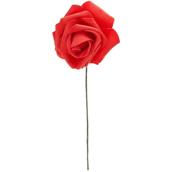 Bright Creations 3" Artificial Rose Flowers 60pcs Real Looking Fake Rose with Stem for DIY Wedding Bouquets and Bridal Shower, Red {7}