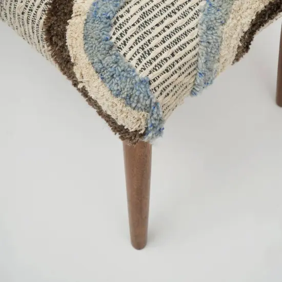 Stylish Tufted Upholstered Stool with Wooden Legs &ndash; Set of 2 {5}