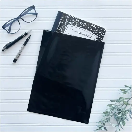 Plymor 9" x 12", Black 2 Mil Flat Open Plastic Poly Bags {4}