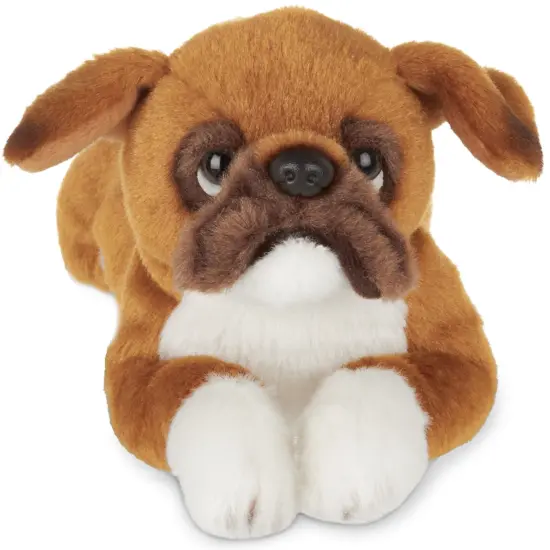 Bearington Boxer Dog Stuffed Animal, Brown and White Plush Canine, Perfect Birthday Gift for Puppy Fans and Kids of All Ages- 8 inches, Lil Roscoe, For Ages 3-14 {1}