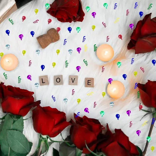 Confetti Sprinkles Table Scatters for Birthday Wedding Celebration Retirement Party Decoration DIY Arts and Crafting Metallic Foil Confetti 1.6 Ounce Balloon Ribbon {4}