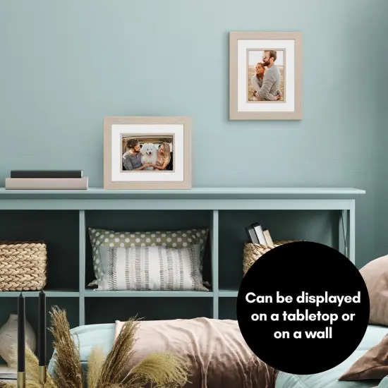 Americanflat 8x10 Picture Frame with Decorative Inner Mat Accent - Use as 5x7 photo frame with Mat or 8x10 frame without the Mat - Statement Frame with Shatter-Resistant Glass and Easel Stand {5}