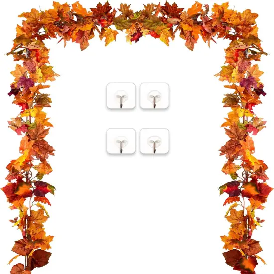 2 Pack Fall Garland Maple Leaf, 5.9Ft/Piece Hanging Vine Garland {3}