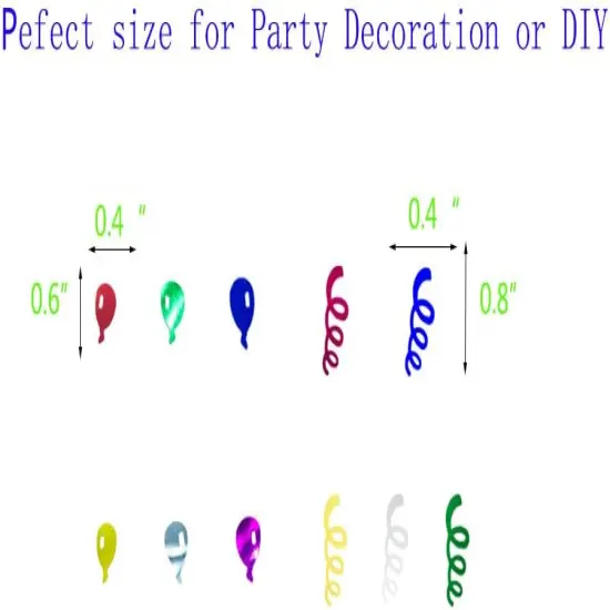 Confetti Sprinkles Table Scatters for Birthday Wedding Celebration Retirement Party Decoration DIY Arts and Crafting Metallic Foil Confetti 1.6 Ounce Balloon Ribbon {3}
