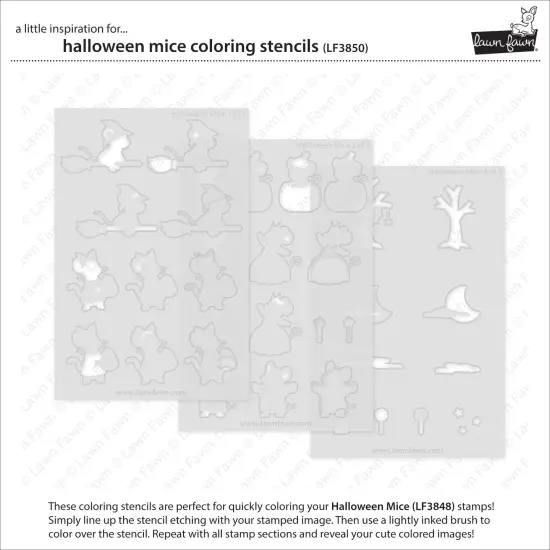Lawn Clippings Coloring Stencil-Halloween Mice {3}