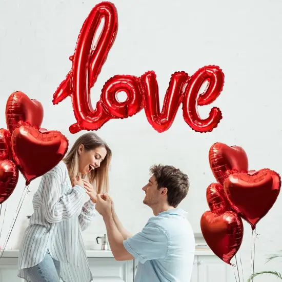 Red LOVE Foil Balloons and 18 Inch Red Heart Foil Balloons {3}
