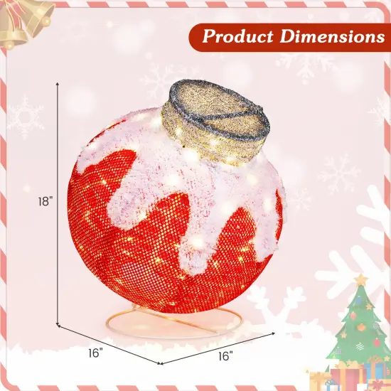 Outdoor Christmas Lantern Pop-Up Lighted Festive Ball with 80 LED Lights and Support Base {4}