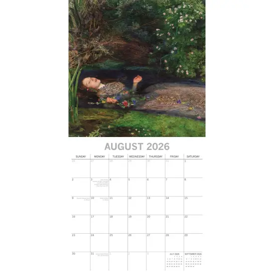 The Gifted Stationary 2026 Square Wall Calendar, Pre-Raphaelites, 16-Month Arts & Antiques Theme Hanging Calendar with 180 Reminder Stickers, Month Planner for Home or Creative Spaces, 12x12 In Multicolor {3}