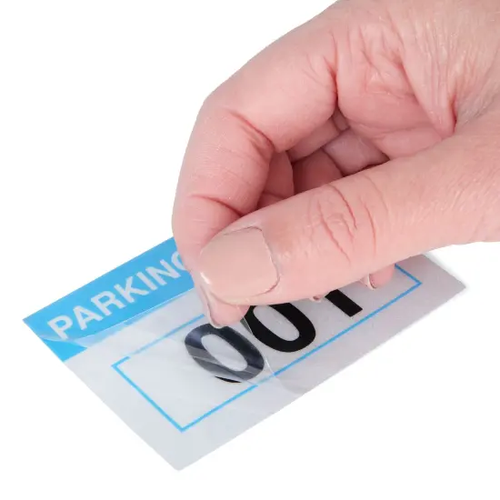100 Pack Parking Permit Stickers with Front Adhesive, Car Windshield Decals Numbered 001-100 (Light Blue, 3 x 2 In) Multicolor {6}