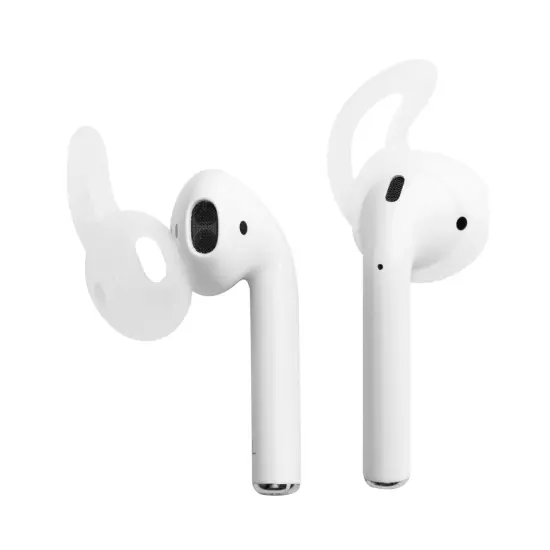 1 Pair for Airpods Ear Hooks Fit in Case, Protective Soft Silicone Earhooks Wraps Rubber Hooked Earphones Headphones Headset EarPods Earbuds Skin Ears Tips for Airpods 1 & Airpods 2 , Clear by Insten {7}