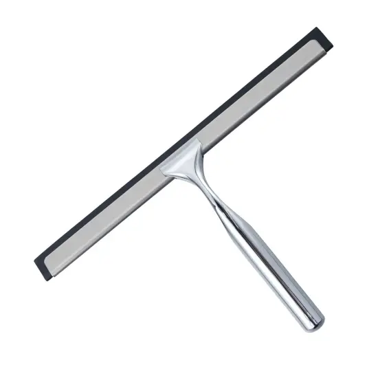 2 PACK - 10" Shower Squeegee with 3M Hanger Silver {1}