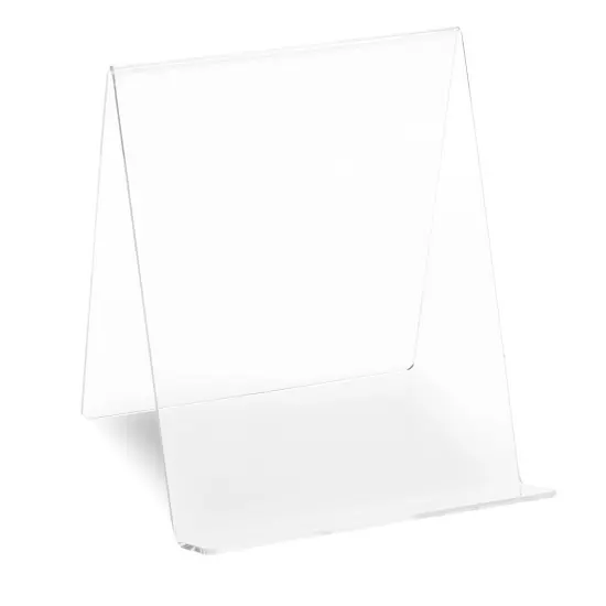 6-Pack Acrylic Book Stand for Display, 4.5x5-Inch Clear Easel, Transparent Holder with Ledge for Displaying Comics, Magazines, Pictures, Phones, Tablets, CDs, Notebooks {7}