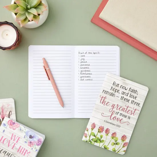 6 Pack Prayer Journals for Women - 5x8 Christian Notebooks Bulk with Inspirational Bible Verse Scripture (Floral Designed, 80 Pages) White {2}