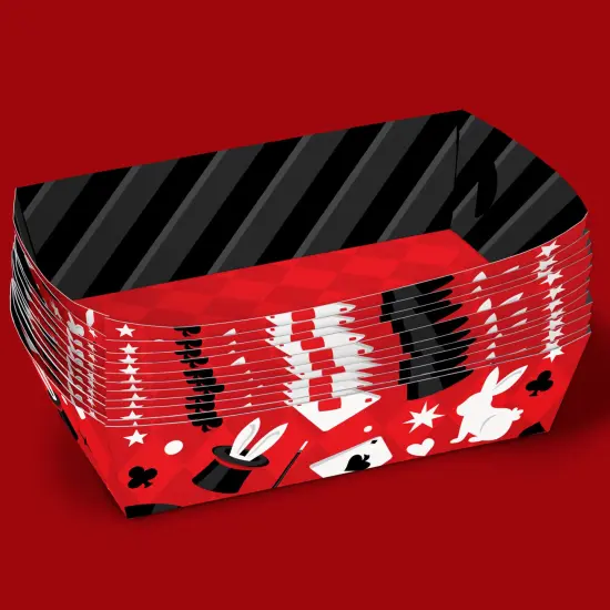 Big Dot of Happiness Magic Show Party Paper Food Trays, Disposable Double-Sided Paper Food Holders for Nachos, Hot Dogs, French Fries - 12 Ct {5}