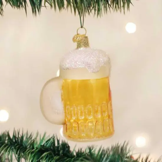 Old World Christmas 3.75 In Mug Of Beer Christmas Tree Ornament , Alcoholic Drink Gold {3}