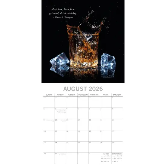 The Gifted Stationary 2026 Square Wall Calendar, Whisky, 16-Month Food Theme Hanging Calendar with 180 Reminder Stickers, Month Planner for Home, or Creative Spaces, 12x12 In Multicolor {3}