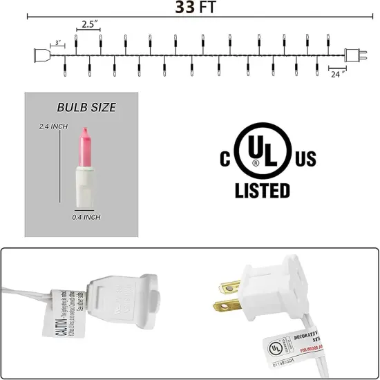 Warm White Christmas Mini String Lights, 150 Incandescent Lights, Waterproof Christmas Decorations for Indoor Outdoor Garden Yard Decor (Pastel White Wire, 150 Count) {2}