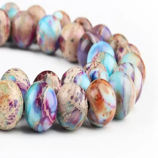 Natural Stone Beads Gemstone Beads for Jewelry Making - Galaxy Sea Sediment Jasper Beads for Bracelets, 6mm Semi Precious Crystal Round Beads(58-60pcs, 6mm, Galaxy Sea Sediment Jasper) {1}