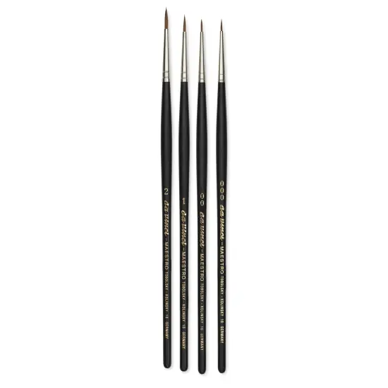 Da Vinci Maestro Kolinsky Brushes - Set of 4, Series 10 Round, Short Handle {1}