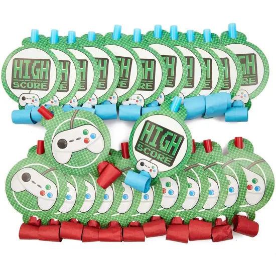 Video Game Birthday Party Favors, Musical Blow Outs (48 Pack) Multicolor {5}