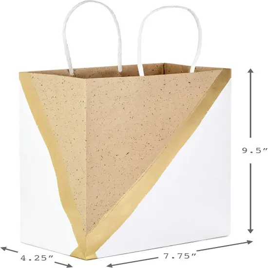 9" Medium Paper Gift Bags (Pack of 8 - White & Kraft) for Easter {3}