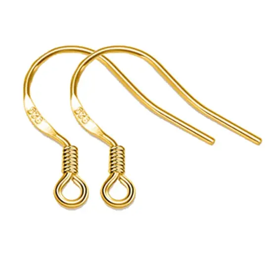Gold Fishhook Earring Hooks - 120 PCS/60 Pairs 18K Gold Plated Hypoallergenic Ear Wires Fish Hooks for Jewelry Making, Jewelry Findings Parts with 120 PCS Rubber Earring Backs Stopper for DIY Earrings {3}