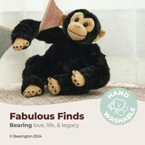 Bearington Bing The Chimpanzee Plush, 10.5 Inch Chimp Monkey Stuffed Animal, For Ages 3-14 Brown {3}
