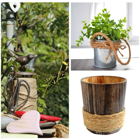 100 Feet 5mm Thick Twisted Nautical Rope for Crafts and Gift Wrapping - Decorative Hemp Jute String Twine (Brown) {7}