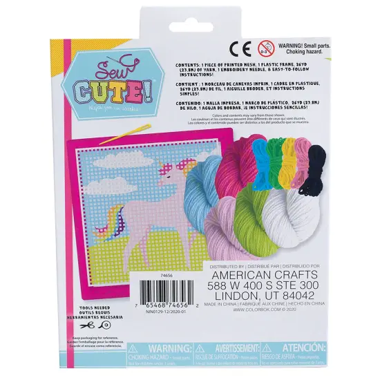 Colorbok Sew Cute! Needlepoint Kit-Unicorn {3}