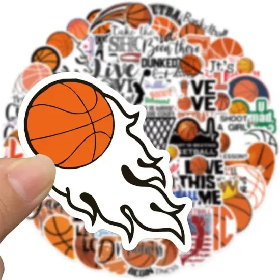 Basketball Stickers |50 Pcs Basketball Waterproof Vinyl Decals for Water Bottles Laptop Car Luggage Cup Computer Mobile Phone Skateboard D&eacute;cor {5}