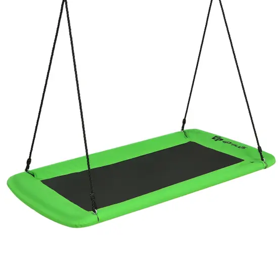 60 Inch Tree Swing with Strong Steel Frame and Oxford Cloth Seat for Garden Yard and Family Fun Green {9}