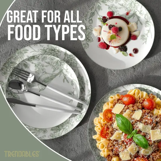 Earthtrends Heavy Duty Paper Plates for parties &ndash; Includes 8-Inch Paper Dessert Plates and 10-Inch Paper Dinner Plates &ndash; Disposable Floral Paper Plates for Parties, Weddings, Events, BBQs, Birthdays, Catering, Holidays &ndash; Elegant Tableware Set Yaffa 80 {5}