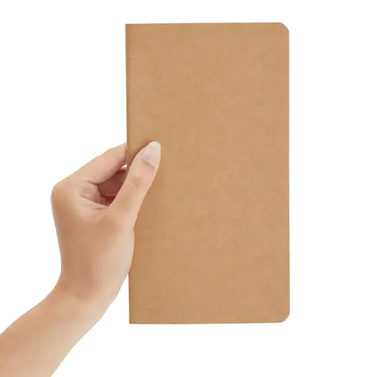 12 Pack Kraft Paper Notebooks, H5 Lined Journals for Travelers, Notes, Blank Soft Cover Diary (4 x 8 Inch) Brown {3}