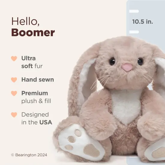 Bearington Boomer The Stuffed Bunny, 10.5 Inch Stuffed Bunny Plush, For Ages 1-14 Brown {2}