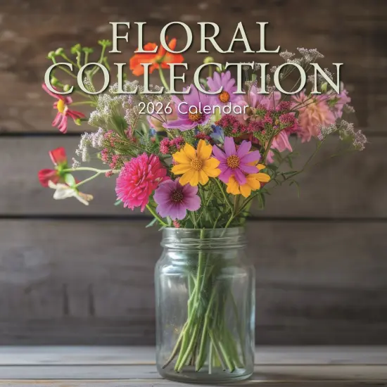 The Gifted Stationary 2026 Square Wall Calendar, Floral Collection, 16-Month Flower Theme with 180 Reminder Stickers (12x12 In) Multicolor {1}