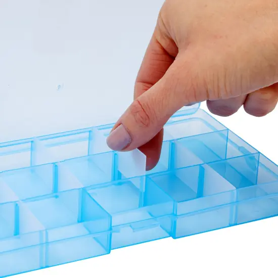 6 Pack Plastic Jewelry Organizer Box with Labels and Dividers for Custom Organization (7 x 4 x 1 in) Clear {4}