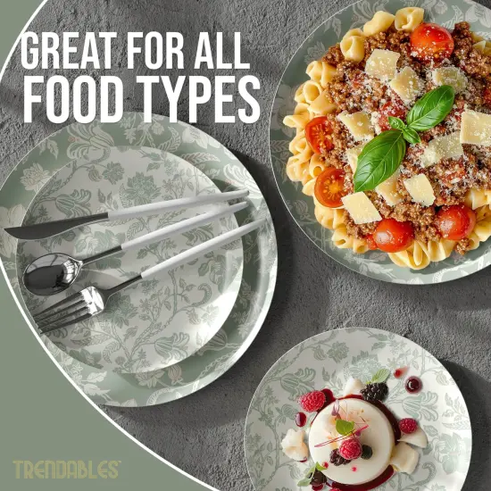 Earthtrends Heavy Duty Paper Plates for parties &ndash; Includes 8-Inch Paper Dessert Plates and 10-Inch Paper Dinner Plates &ndash; Disposable Floral Paper Plates for Parties, Weddings, Events, BBQs, Birthdays, Catering, Holidays &ndash; Elegant Tableware Set Gracy 80 {5}