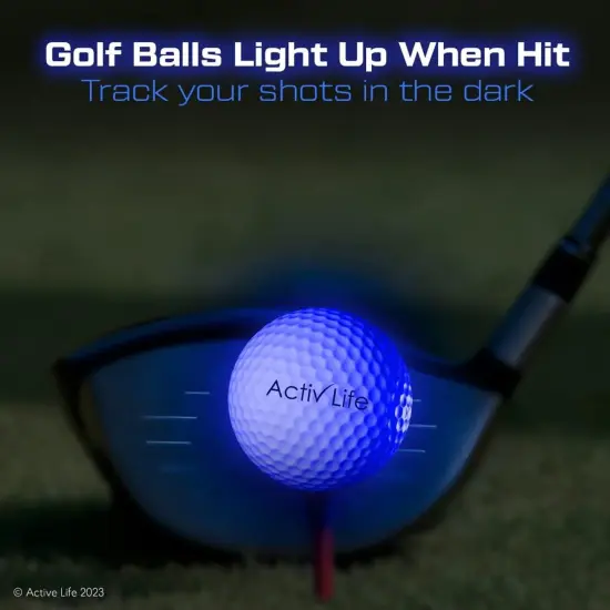 LED Golf Balls (3 Blue) Best Glow in the Dark Golfer Gifts for Men and Women Night Golfing Unique Novelty Cool Birthday Dad Presents Light Up Fun Stuff Trick Gadgets {6}