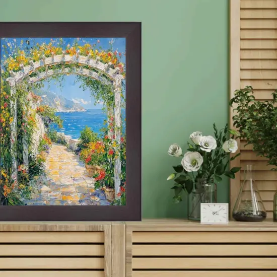 Flat Coffee Bean Wood Grain Picture Frame 27x41 frame {4}