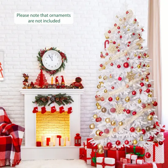 7 FT Artificial Xmas Tree with 1880 PE PVC Branch Tips for Party and Carnival {3}