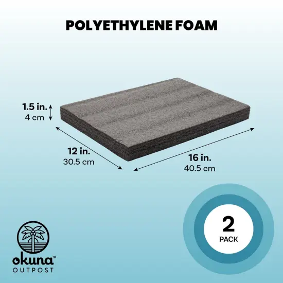 2-Pack Packing Foam Sheets - 16x12x1.5 Customizable Polyethylene Insert Pads for Tool Case Cushioning, Crafts Black {3}