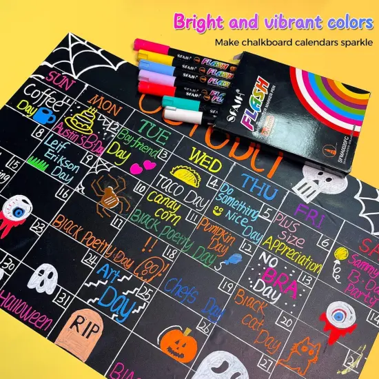 Fine Tip Liquid Chalk Markers for Bhalkboard (Multicolor) {2}