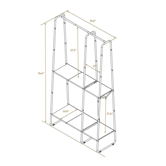 Extra-Large Freestanding Clothing Racks for Hanging Clothes Black {6}