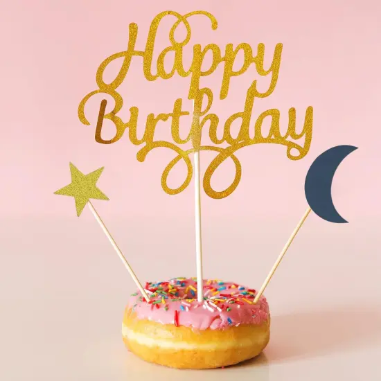 Big Moon Star Table Confetti Decor Glitter Table Confetti Moon Star Decoration for Birthday Wedding Theme Thanks Giving Party Valentine's Mother's Day Scatter Bless Confetti (Gold,Dark Blue) {4}