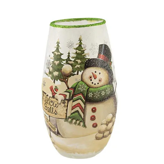 Stony Creek 7.25 In Jolly Snowman Pre-Lit Med Christmas Lighted Glass Accent , Christmas Decor Electric Windy Winter Snow LAMP POST {5}