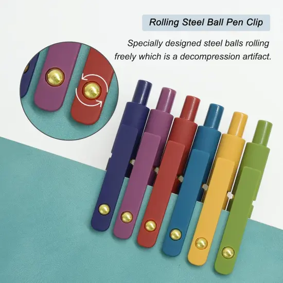 Gel Pens, 6 Pcs 0.5mm Fine Point Smooth Writing Pens Cute Pens, High-End Series Black Ink Pens for Journaling Note Taking, School Office Supplies for Women Men (6 Pcs Gold Vintage) {2}