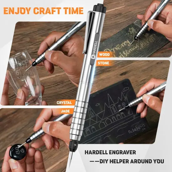 Electric Engraving Pen, HARDELL Engraver Tool 37000RPM, USB Cordless Engraving Machine for Artists&DIYers, Portable DIY Rotary Engraver for Jewelry Wood Glass Stone Carving {4}