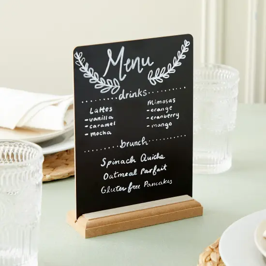 6 Pack Mini Chalkboard Signs with Stand for Table Decorations, Restaurant Food Display, Message Boards, Small Business, Wedding, Banquet, Coffee Shop (6 x 8 Inches) Black {3}