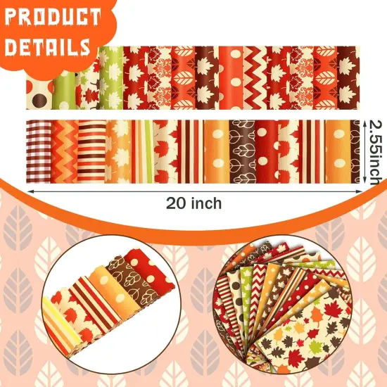 2.6 inch - 40 Pcs Fall Pre-Cut Fabric Thanksgiving Jelly Fabric {2}